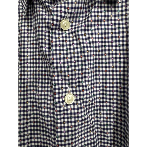 ETON Men's XXL 46/18 Black Gingham Check Color Dot Cotton Luxury Dress Shirt‎ - Picture 6 of 6